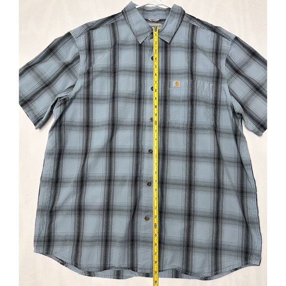 Carhartt Shirt Mens XL Blue Canvas Relaxed Fit Workwear Utility - Picture 4 of 5